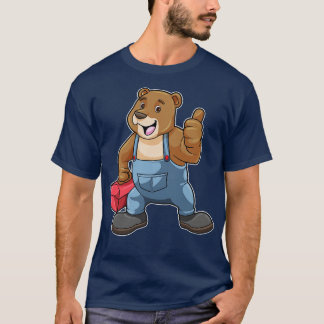 Camiseta Urso como artesão com caixa de ferramentas