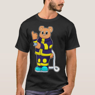 Camiseta Urso como Bombeiro no Corpo de Bombeiros com Mangu