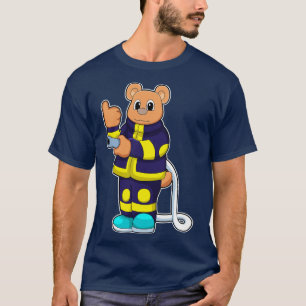 Camiseta Urso como Bombeiro no departamento de bombeiros co