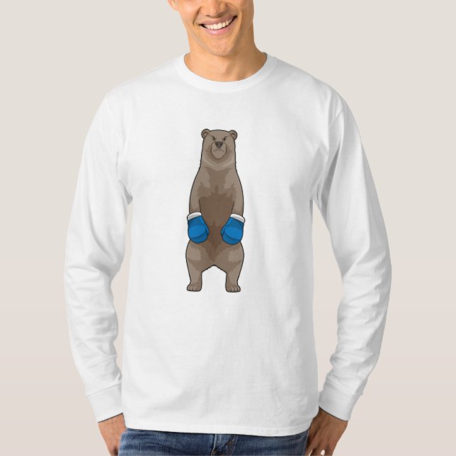 Camiseta Urso como Boxer com luvas in a box (Frente)