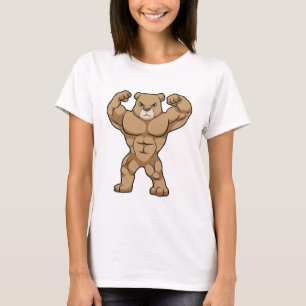 Camiseta Urso como Criador de Portos com Músculos Grandes