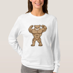 Camiseta Urso como Criador de Portos com Músculos Grandes