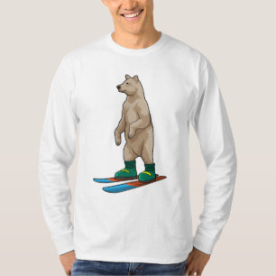 Camiseta Urso como esquiador com esqui