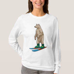 Camiseta Urso como esquiador com esqui