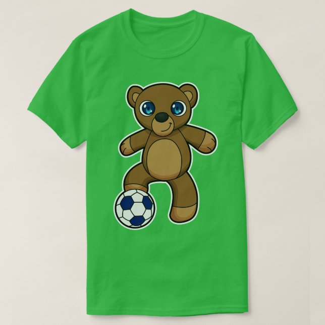 Camiseta Urso como jogador com bola (Frente do Design)