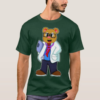 Camiseta Urso como Médico com Estetoscópio