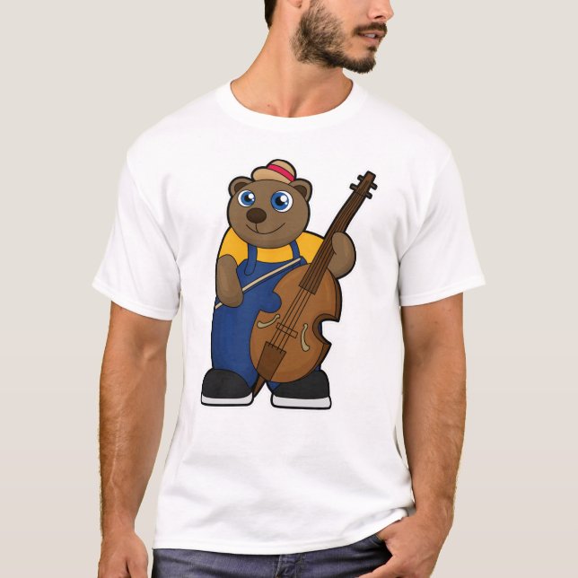 Camiseta Urso como Músico com Violão (Frente)