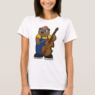 Camiseta Urso como Músico com Violão