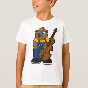 Camiseta Urso como Músico com Violão