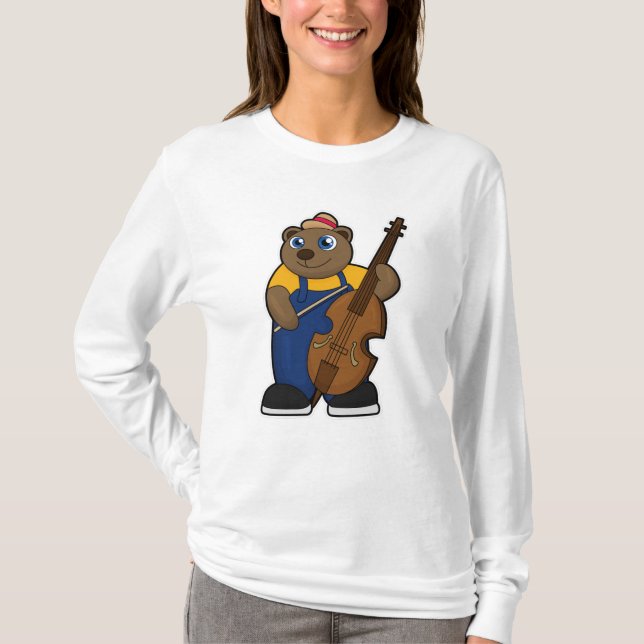 Camiseta Urso como Músico com Violão (Frente)
