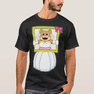 Camiseta Urso como Noiva com Quadro de Imagens de Vestido d