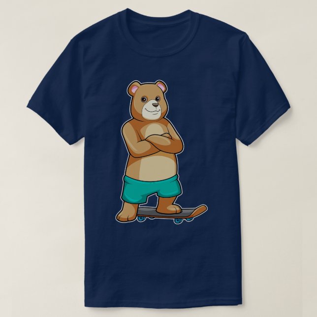 Camiseta Urso como Patinador com skate (Frente do Design)