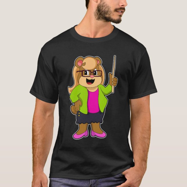 Camiseta Urso como Professor com Óculos (Frente)