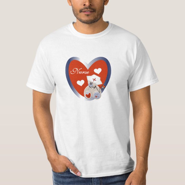 Camiseta Urso da enfermeira com t-shirt e presentes do (Frente)