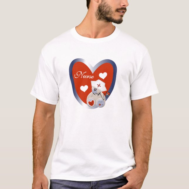 Camiseta Urso da enfermeira com t-shirt e presentes do (Frente)