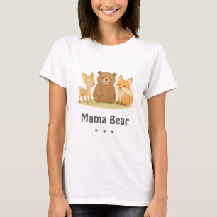 Camiseta Urso da Mãe Chá de fraldas Woodland