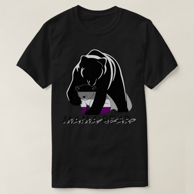 Camiseta Urso da Mãe do Orgulho Asexual (Frente do Design)