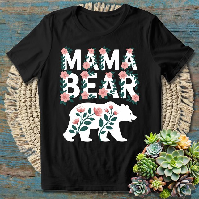 Camiseta Urso da Mãe Floral das mães e Mães (Criador carregado)