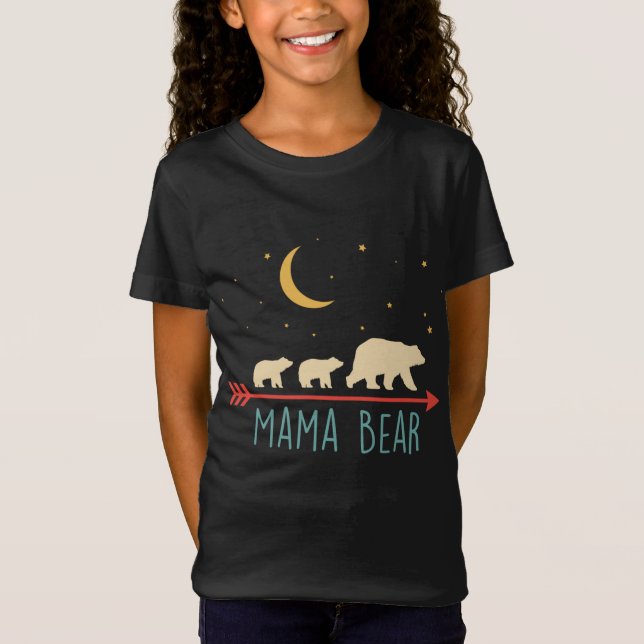 Camiseta Urso da mamãe retrô com 2 cubos (Frente)