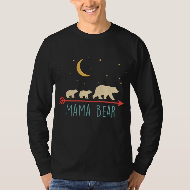 Camiseta Urso da mamãe retrô com 2 cubos (Frente)