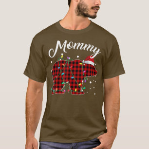 Camiseta Urso da Mamãe Vermelha Correspondendo Buffalo Paja