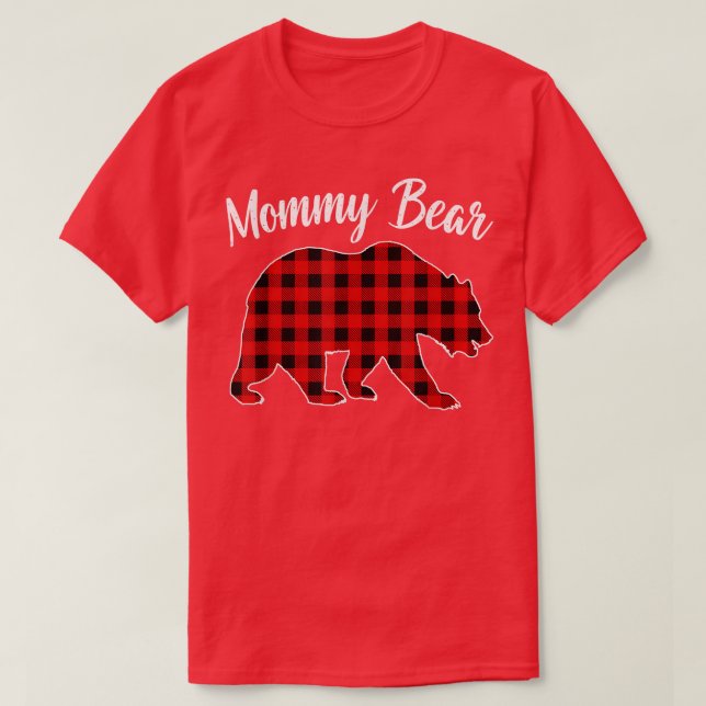 Camiseta Urso da Mamãe Vermelha Correspondente à Família Bu (Frente do Design)