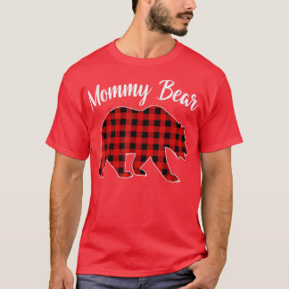 Camiseta Urso da Mamãe Vermelha Correspondente à Família Bu