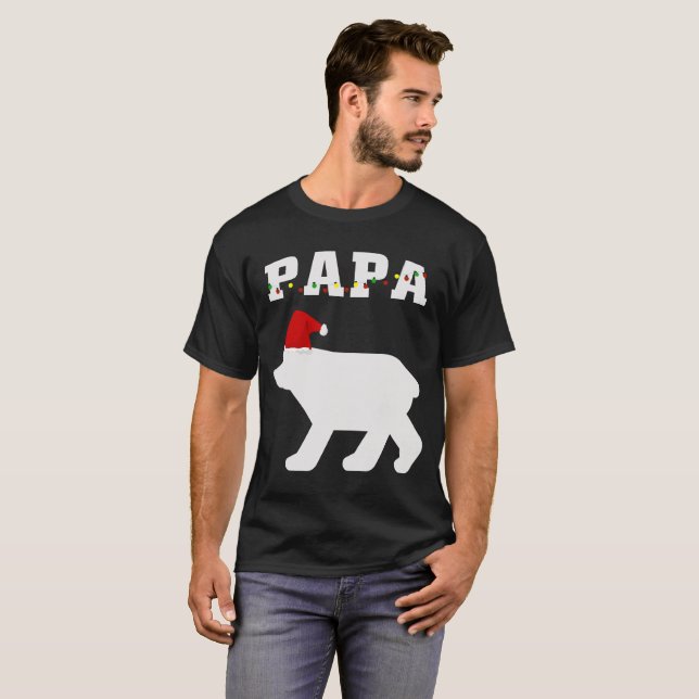 Camiseta Urso da papá com harmonização do pijama do Natal (Frente Completa)