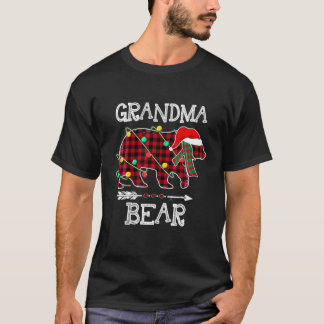 Camiseta Urso da Vovó Xadrez Vermelha Correspondendo à Famí