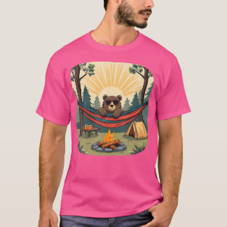 Camiseta Urso De Acampamento Da Natureza - Hammock Relaxado