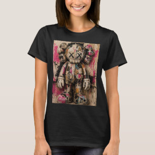 Camiseta Urso de Arte Pop Urbana – Rua de Grafite Colorido