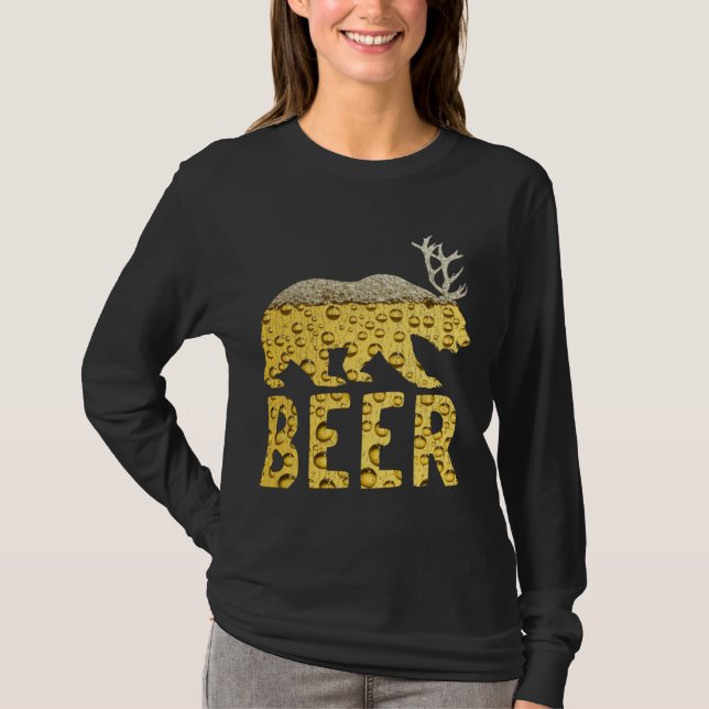 Camiseta Urso de bolhas de cerveja+Cerveja=Formadores de ur (Frente)