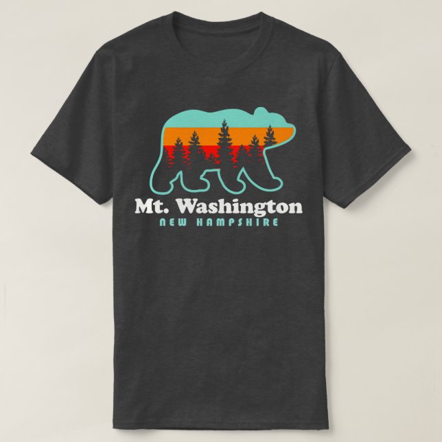 Camiseta Urso de Caminho do Monte Washington New Hampshire (Frente do Design)