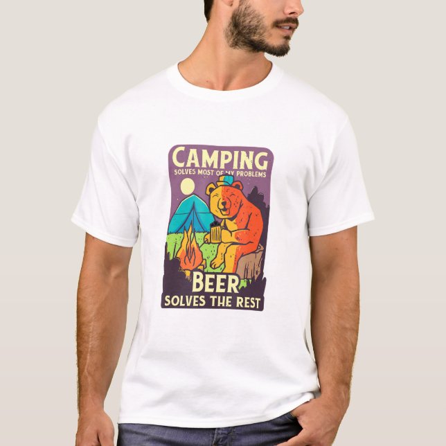 Camiseta Urso de Cerveja de Acampamento (Frente)