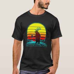 Camiseta Urso De Cerveja Do Sol Da Vintage Retro
