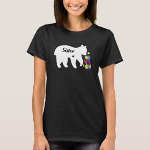 Camiseta Urso de Consciencialização do Autismo Eu Amo Algué