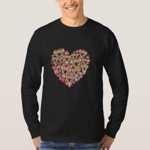 Camiseta Urso de Coração em Forma de Koala Amante de Animai
