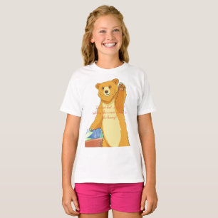 Camiseta Urso de Desenho Animado Acenando Amigavelmente – V