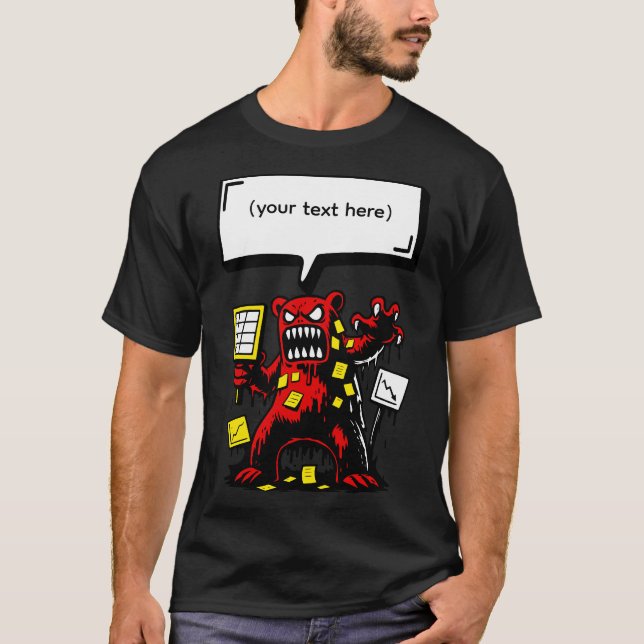 Camiseta Urso de Escritório Zangado (Frente)