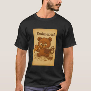 Camiseta Urso de Estresse de Exame Engraçado   Exemplo de E