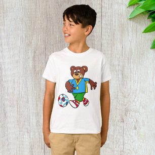 Camiseta Urso de Futebol jogando futebol em esportes