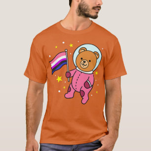 Camiseta Urso De Genderfluido No Espaço Premium De Genderfl
