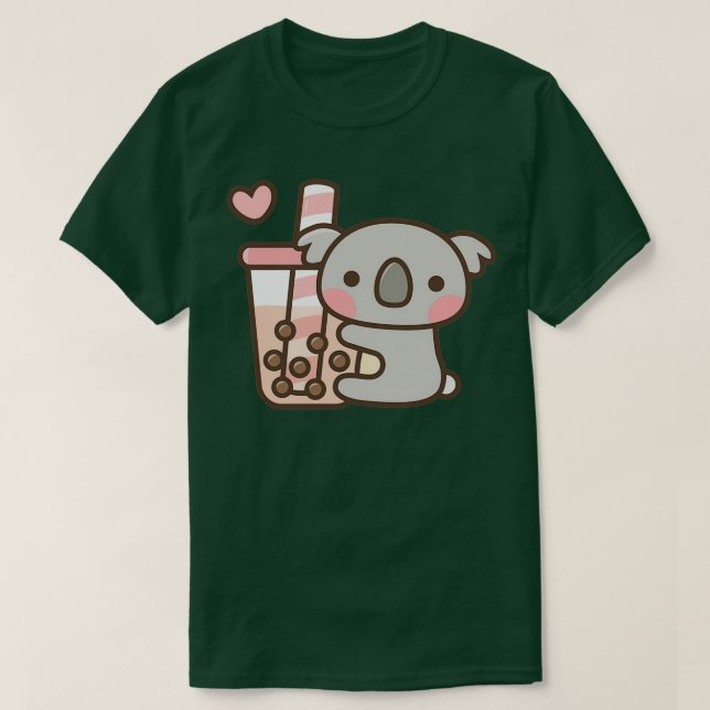 Camiseta Urso De Koala E Chá De Bolha (Frente do Design)