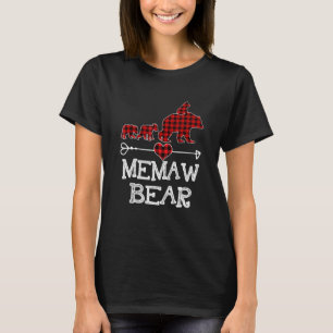 Camiseta Urso de Memória, Urso de Xadrez Vermelho de Buffal