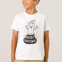 Urso de Natal Alegre Preto Dourado Desenho Animado