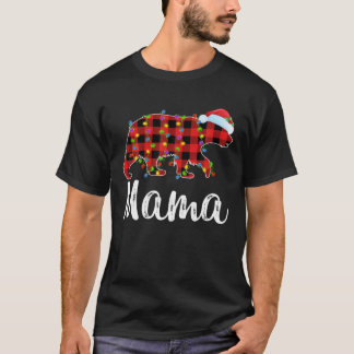 Camiseta Urso de Natal da Família de Xadrezes de Buffalo