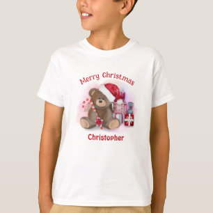 Camiseta Urso de Natal Feliz para crianças 