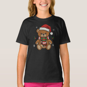 Camiseta Urso de Natal Fofo de Natal Presente para Crianças