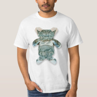 Camiseta Urso de Origami de Dinheiro