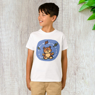 Camiseta Urso de outono com Folhas Chatas